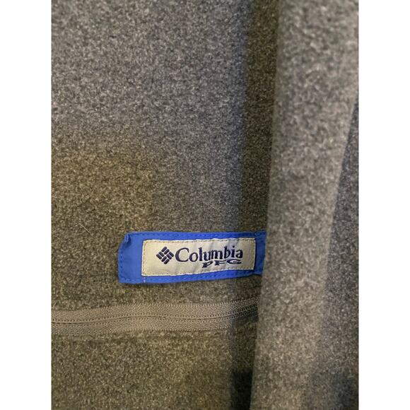 Mens XL Grey Columbia PFG Fleece Quarter Button EUC - Picture 4 of 6